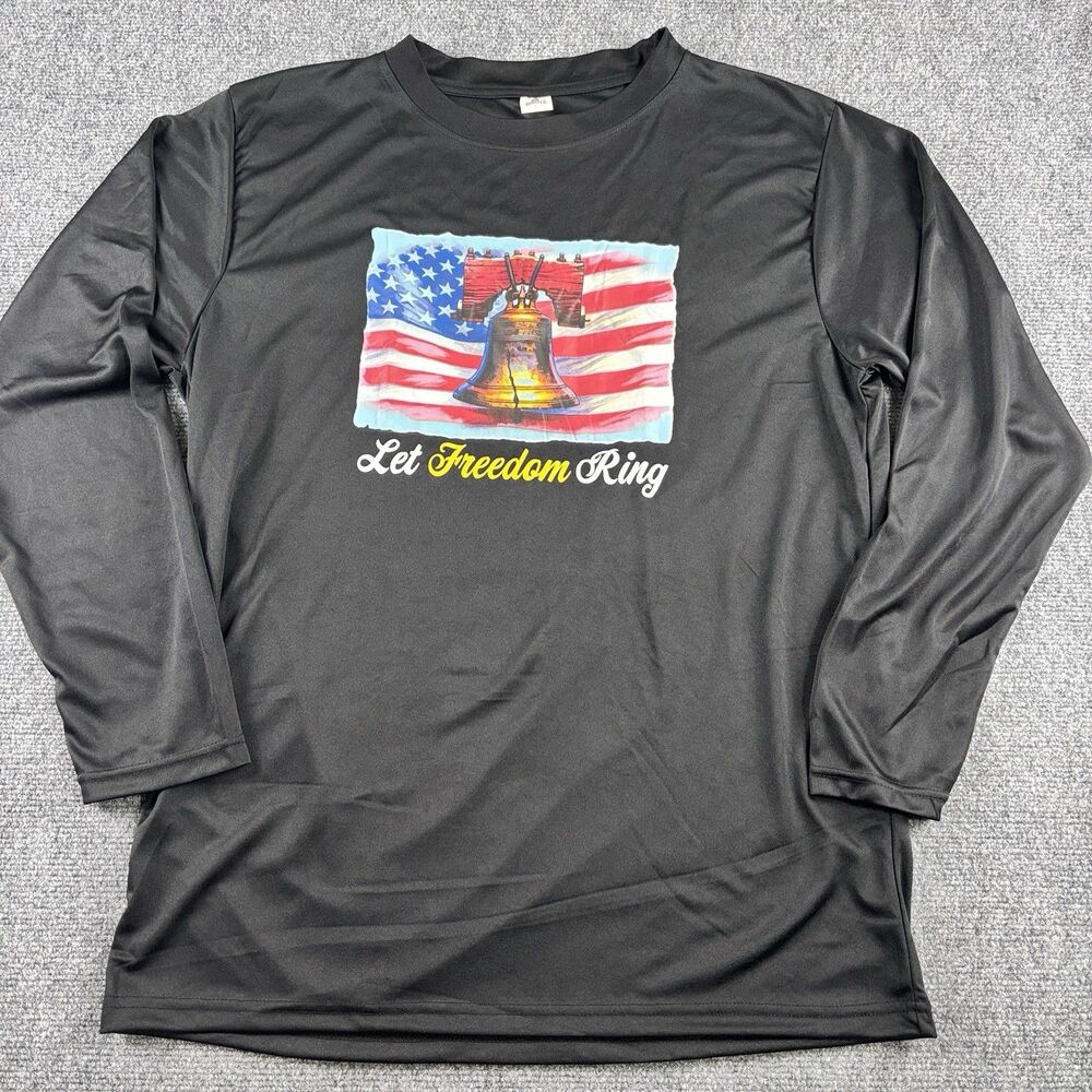 Armored Sportswear Shirt Mens L US L Black Let Freedom Ring Liberty Bell